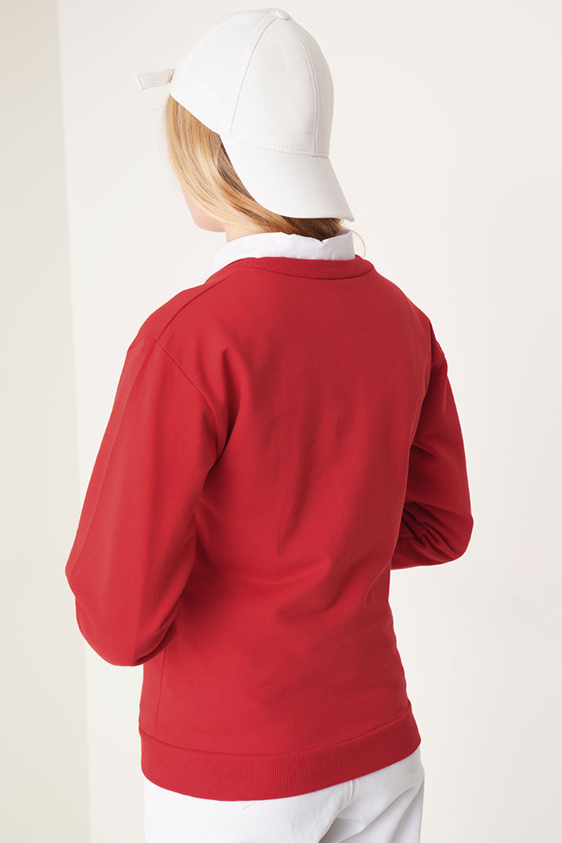 Montana Baskılı Kırmızı Sweatshirt AY10129