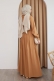 Yaka Detaylı Camel Elbise  AY336