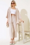 Krep Kimono İkili Takım Bej AY13335