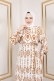 Damla Desenli Viskon Elbise Tsd Camel AY13262