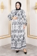 Damla Desenli Viskon Elbise Tsd Siyah AY13262