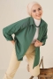 Oversize Basic Tesettür Gömlek - Zümrüt Yeşili AY13304