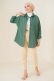 Oversize Basic Tesettür Gömlek - Zümrüt Yeşili AY13304