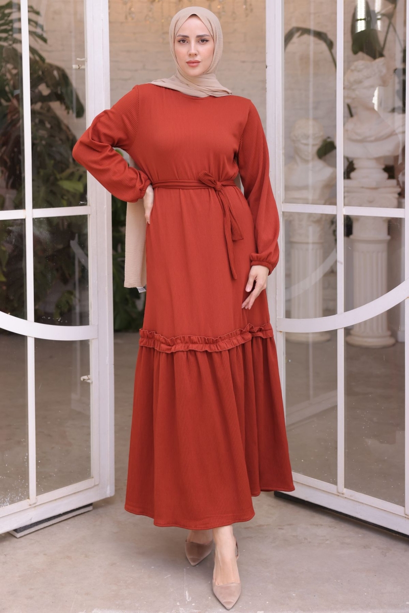 Fitilli Elbise Kiremit AY13409