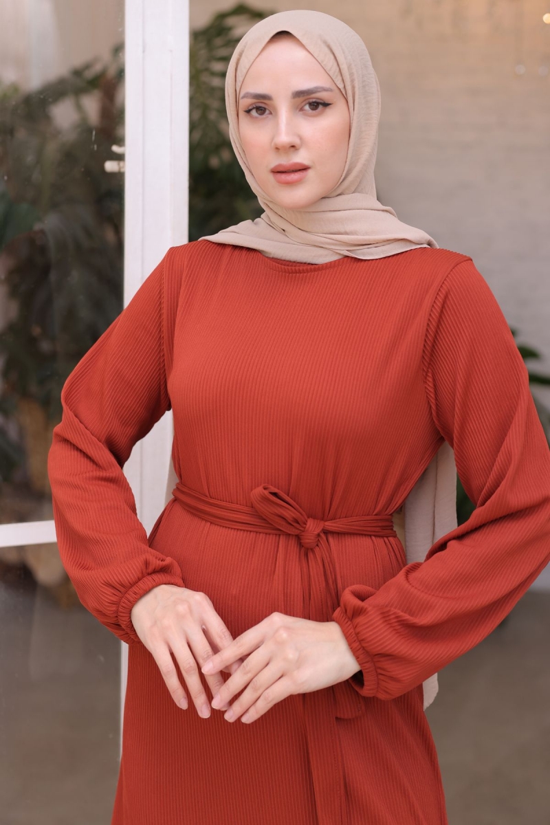 Fitilli Elbise Kiremit AY13409