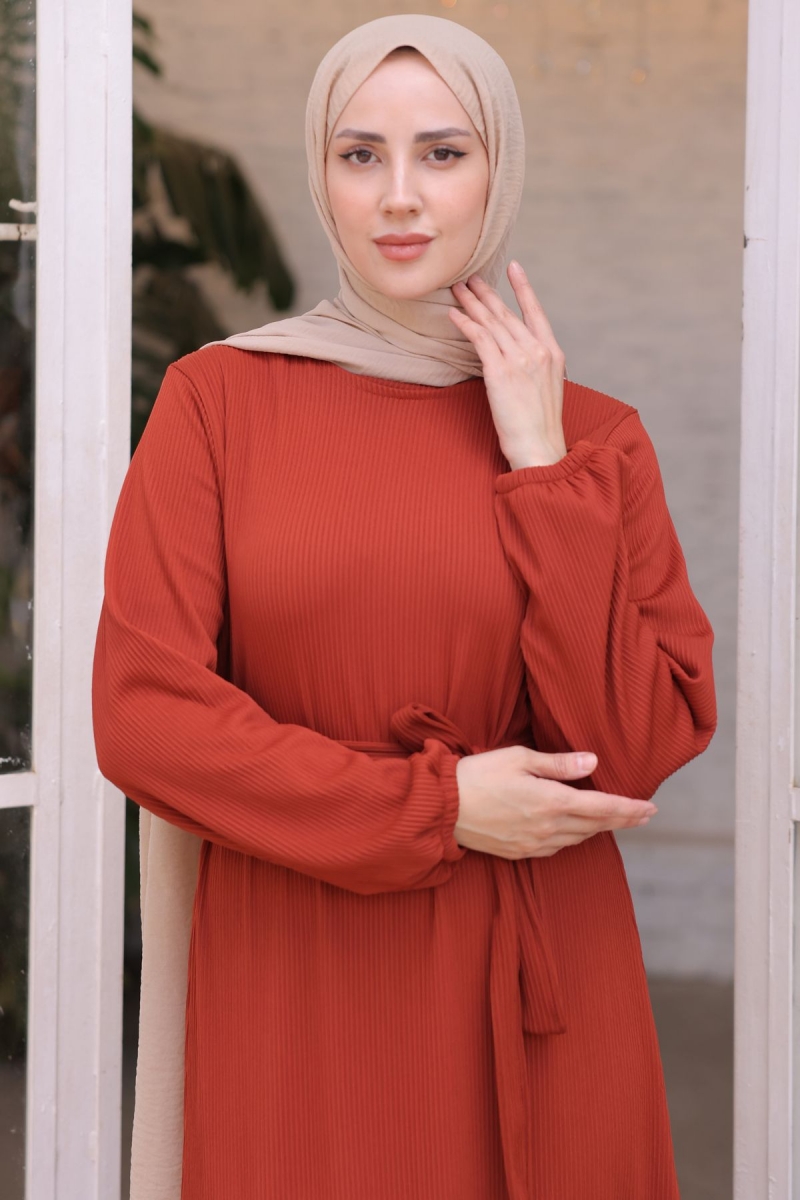 Fitilli Elbise Kiremit AY13409